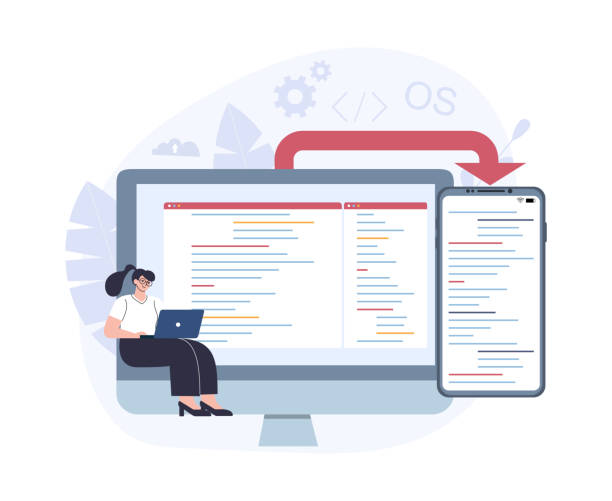 cross-platform software development concept. - 系統(tǒng)軟件 幅插畫檔、美工圖案、卡通及圖標(biāo)
